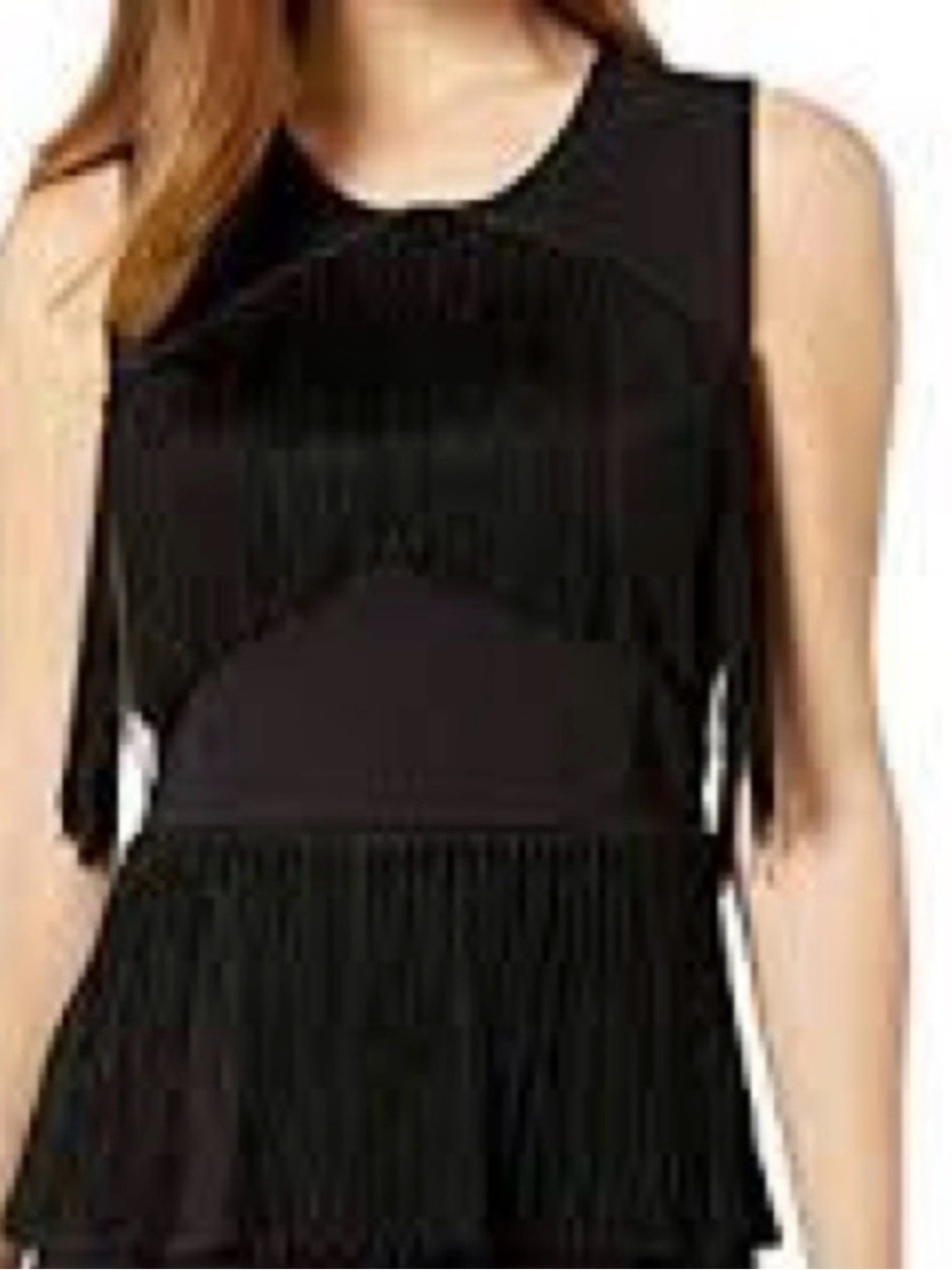 BCBGMaxAzria Black Fringe Sleeveless Top Flapper /Jaz